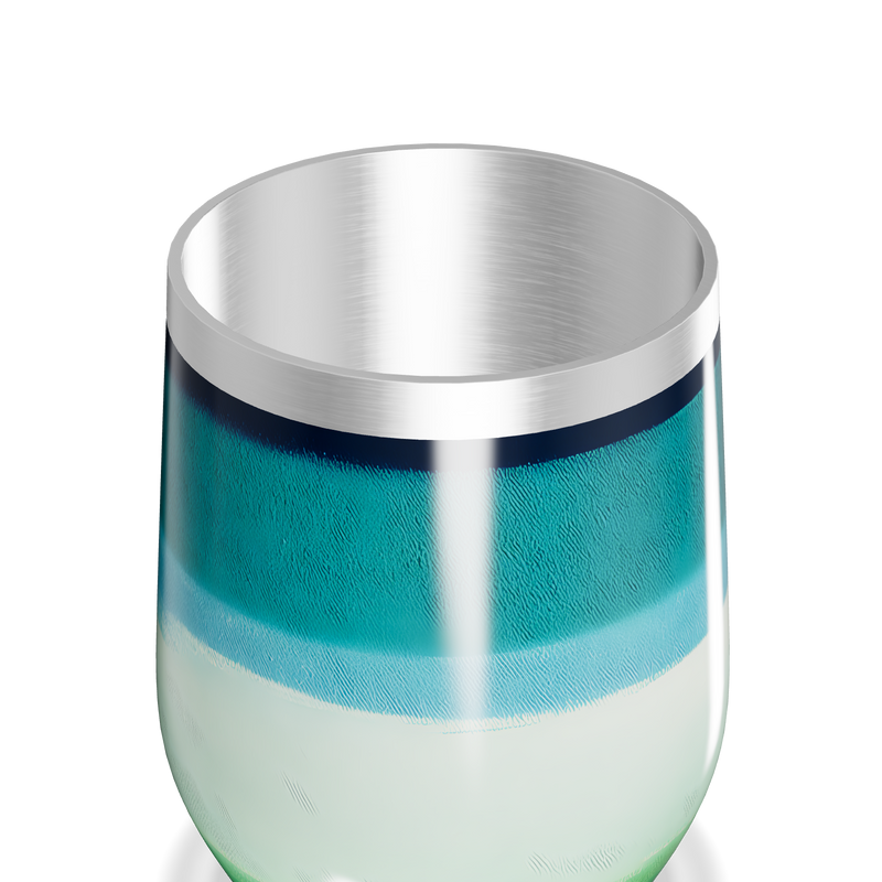 Copo Térmico Slim - Listras Azul Verde Inox