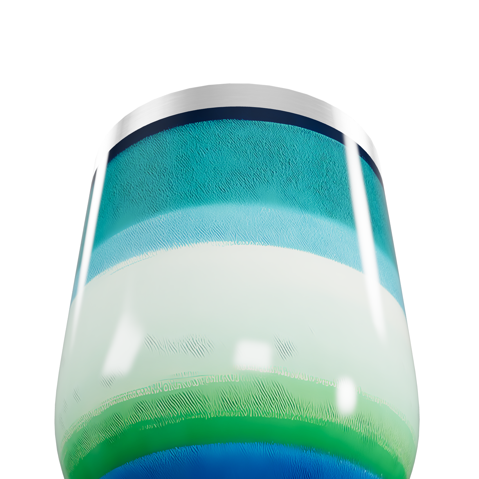 Copo Térmico Slim - Listras Azul Verde Inox