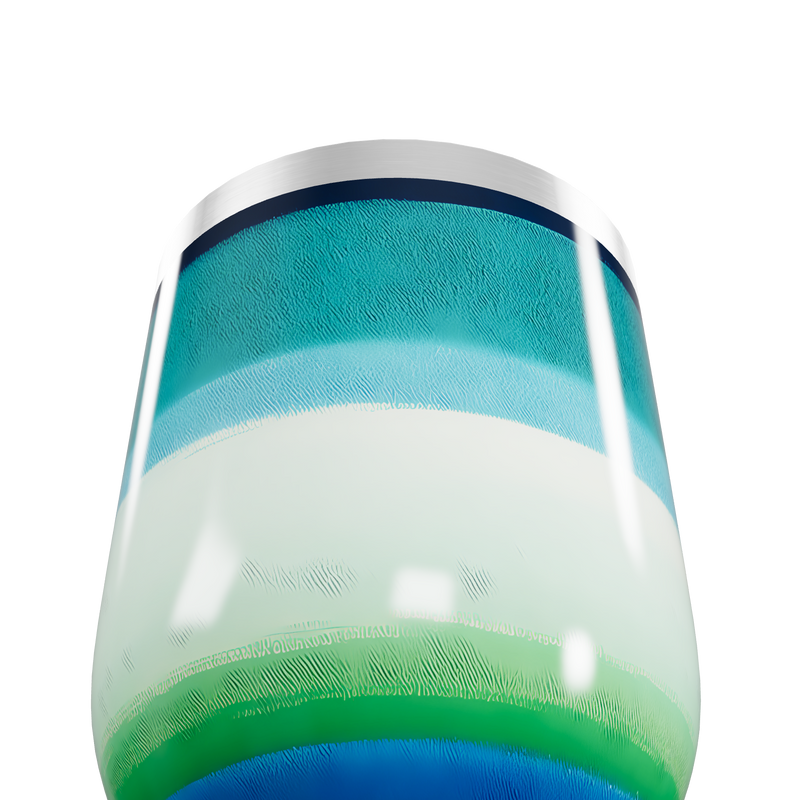 Copo Térmico Slim - Listras Azul Verde Inox