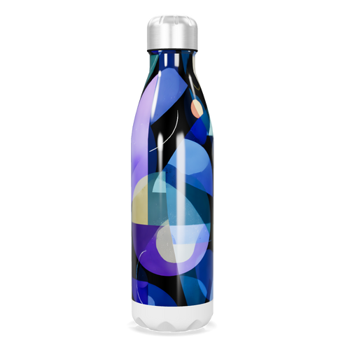 Garrafa Inox - Estampa Abstrata Azul
