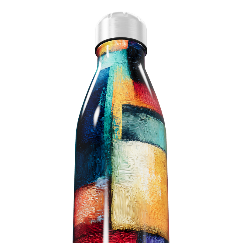 Garrafa Inox - Estampa Colorida Abstrata