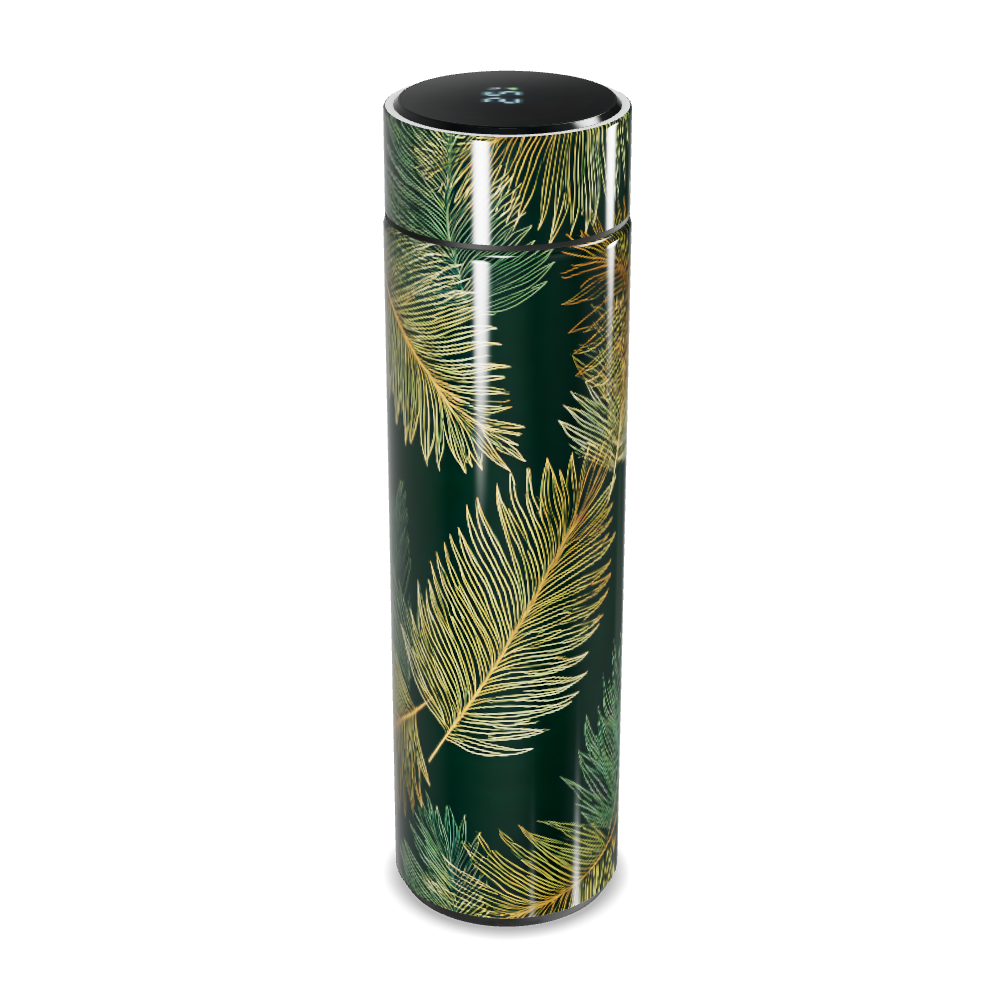 Garrafa Térmica Touch Verde Estampa Folhas