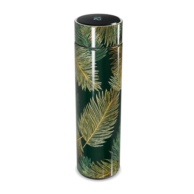 Garrafa Térmica Touch Verde Estampa Folhas