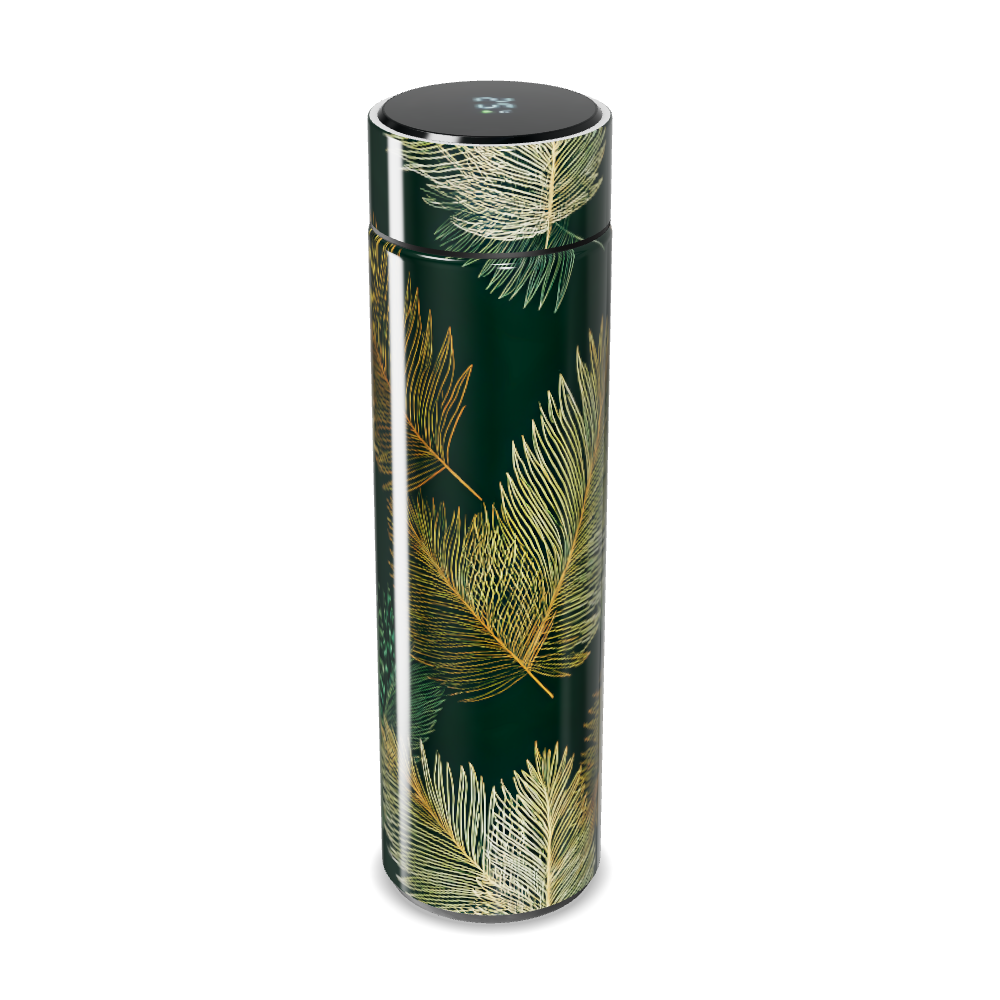 Garrafa Térmica Touch Verde Estampa Folhas