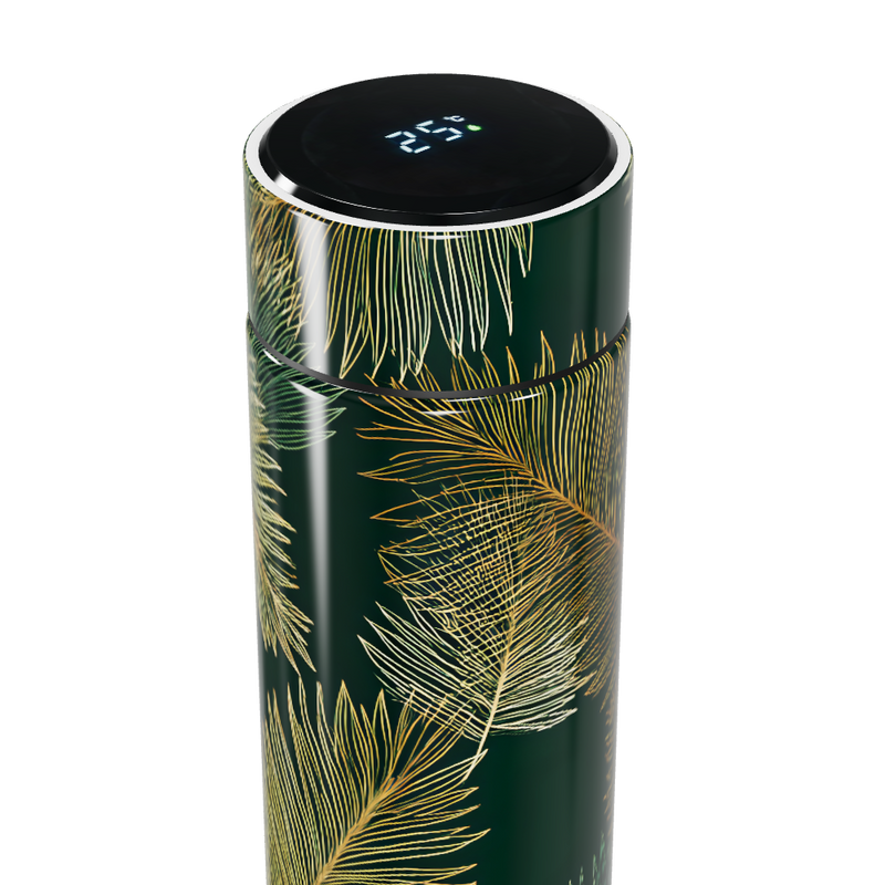 Garrafa Térmica Touch Verde Estampa Folhas