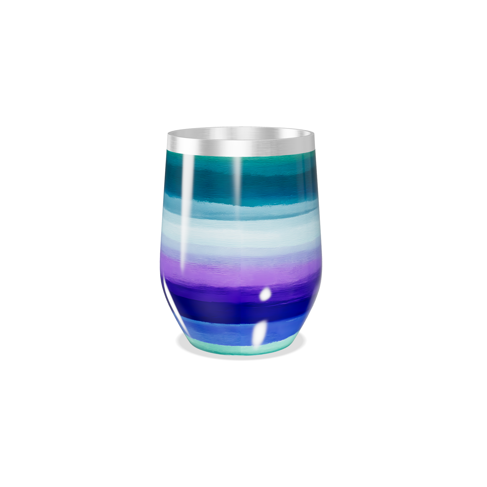 Copo Térmico Slim - Listras Coloridas Inox