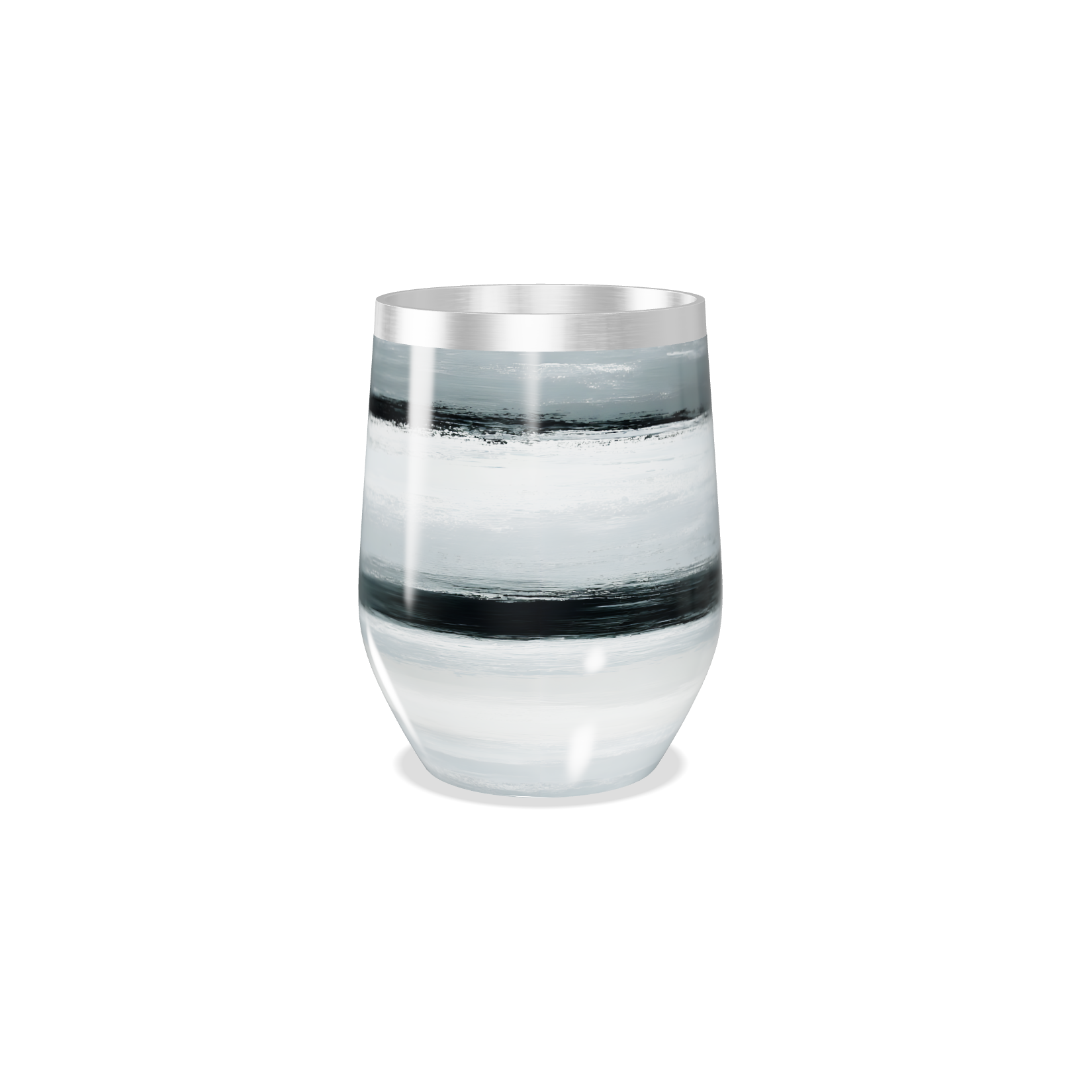 Copo Térmico Slim - Listras Cinza em Aço