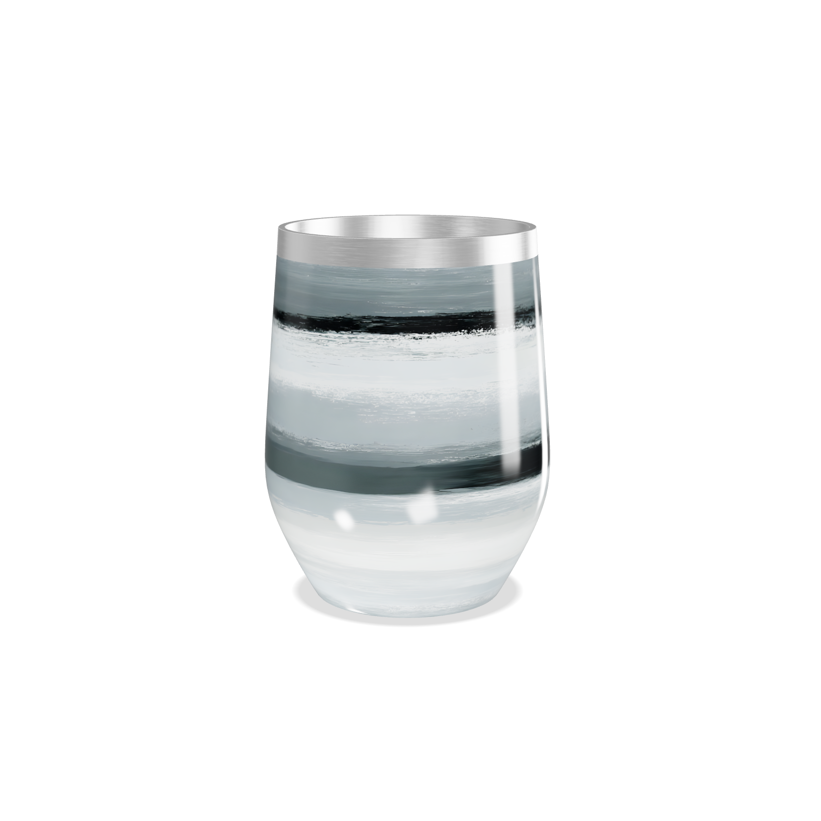 Copo Térmico Slim - Listras Cinza em Aço