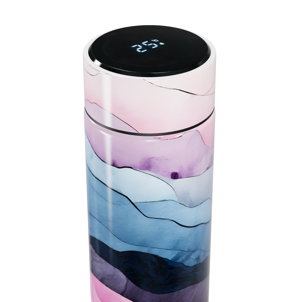 Garrafa Térmica Touch - Marmorizada Rosa Azul
