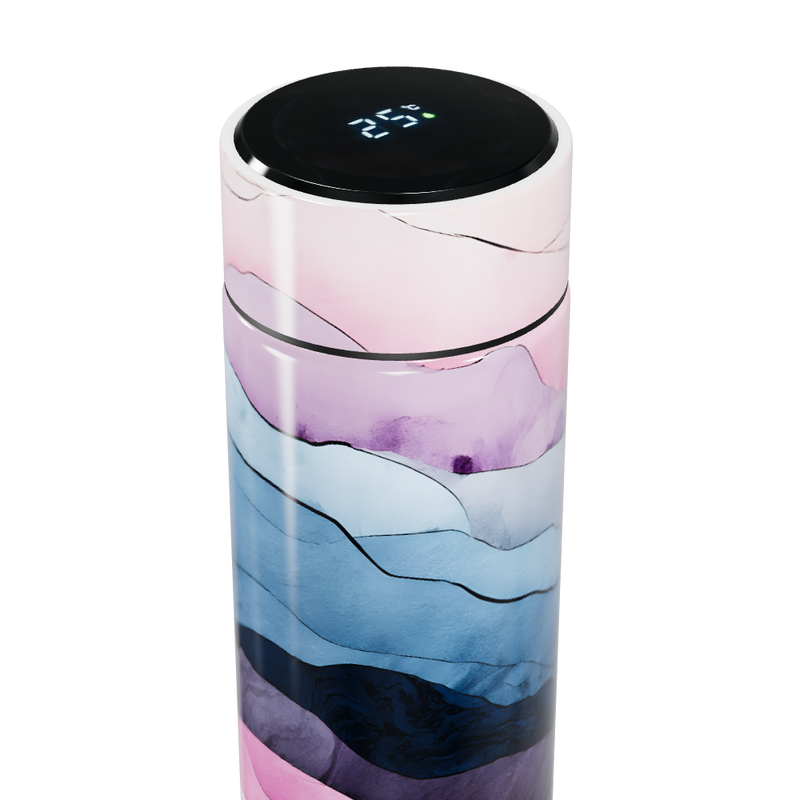 Garrafa Térmica Touch - Marmorizada Rosa Azul