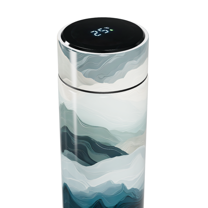 Garrafa Térmica Touch - Estampa Ondas Azul