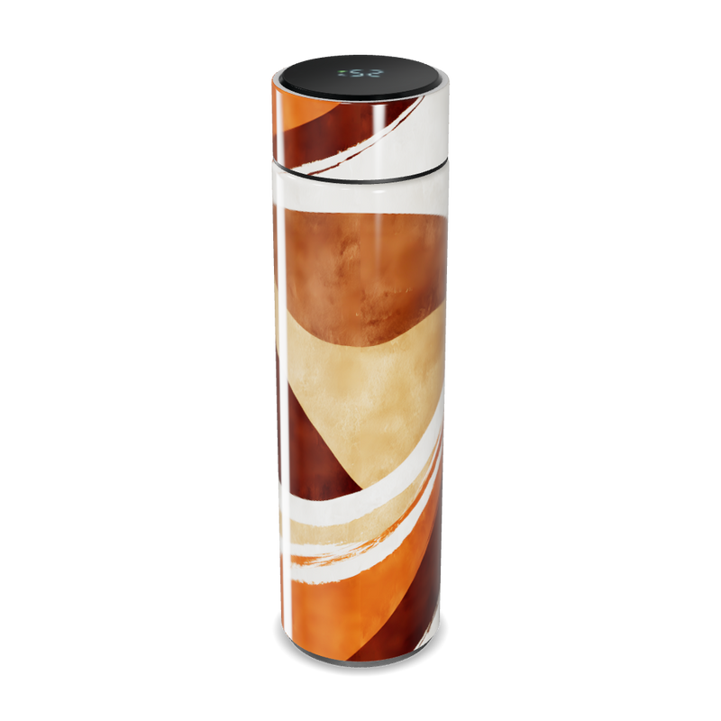 Garrafa Térmica Touch - Listras Marrom e Branco