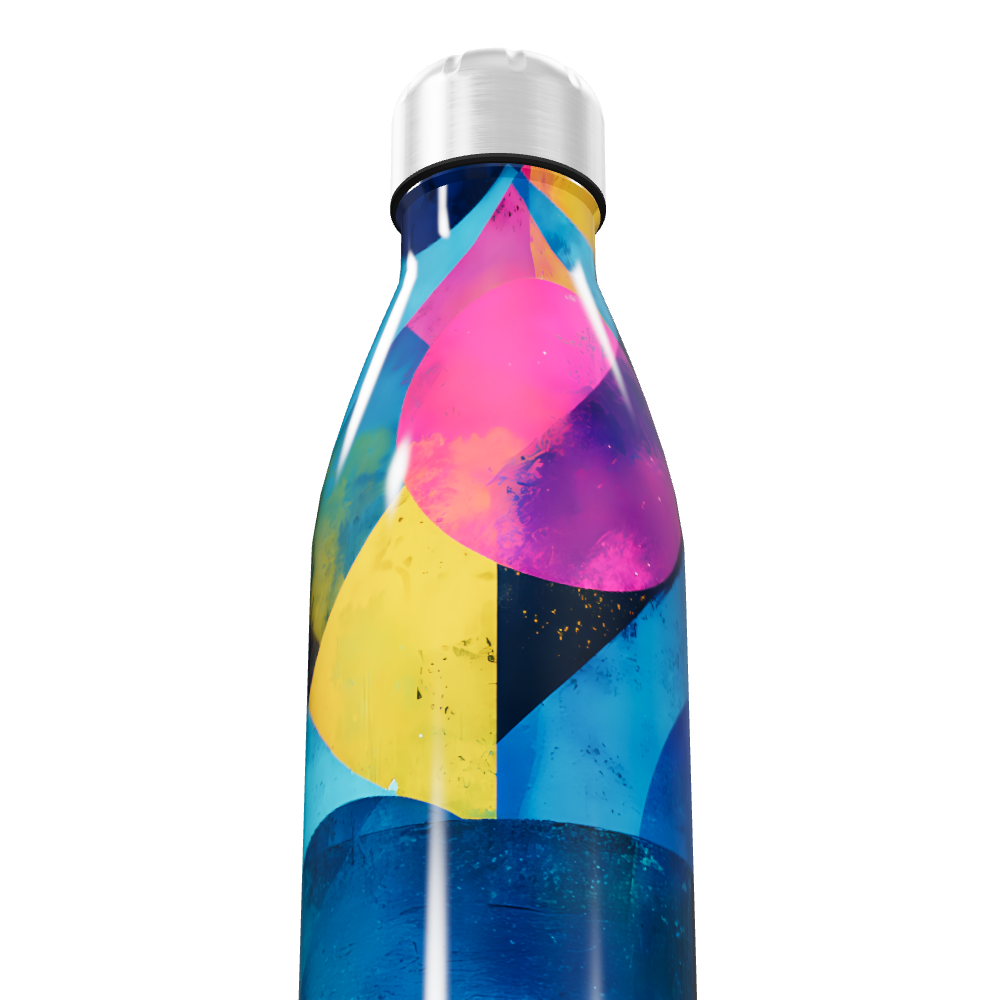 Garrafa Inox - Estampa Colorida Geométrica