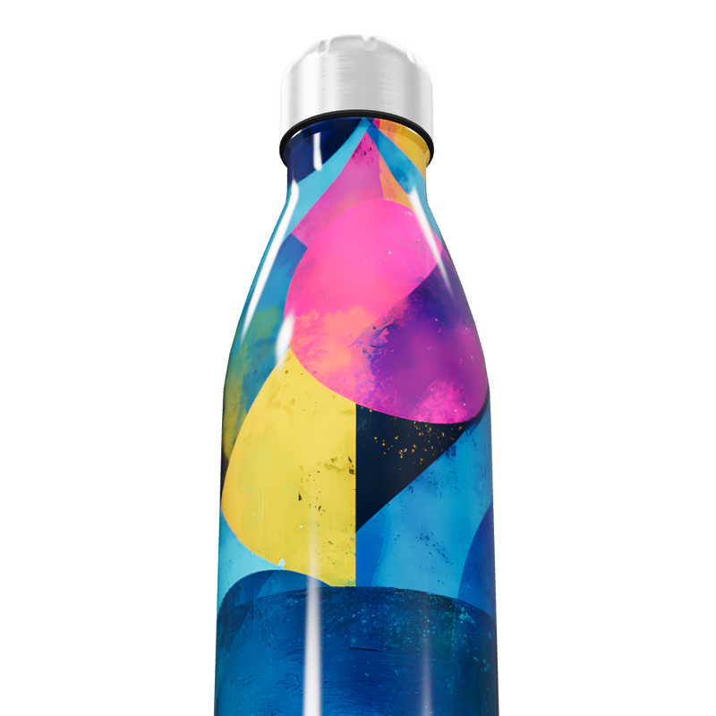 Garrafa Inox - Estampa Colorida Geométrica