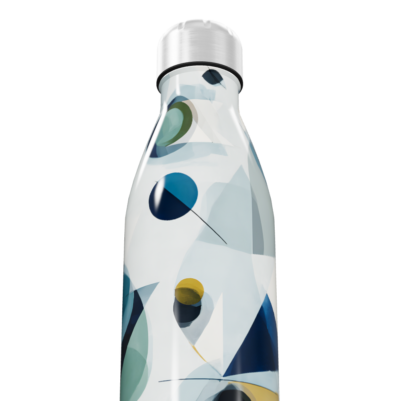 Garrafa Inox - Estampa Geométrica Colorida