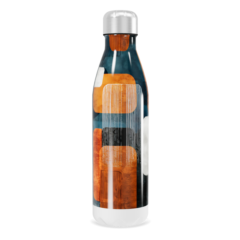 Garrafa Inox - Estampa Geométrica Colorida