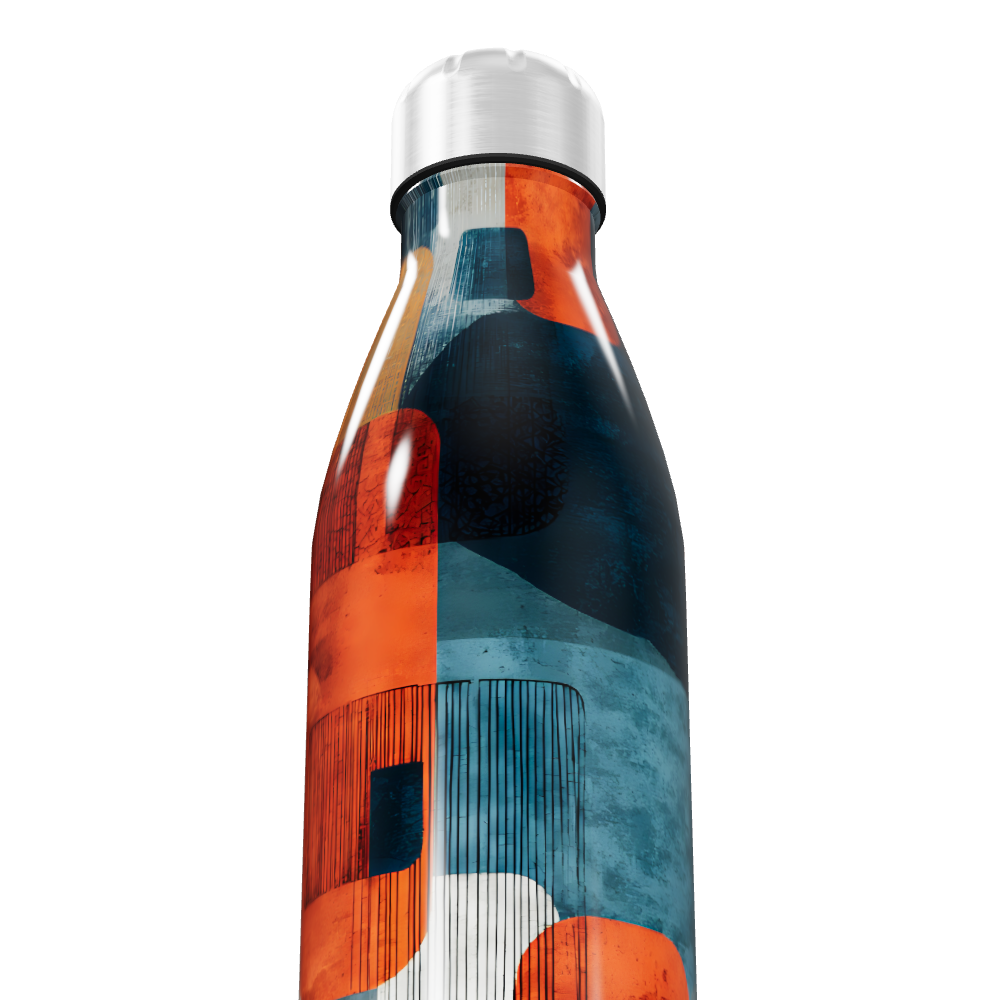 Garrafa Inox - Estampa Geométrica Colorida