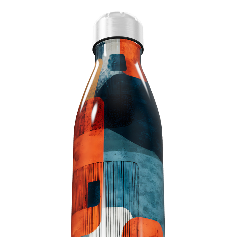 Garrafa Inox - Estampa Geométrica Colorida