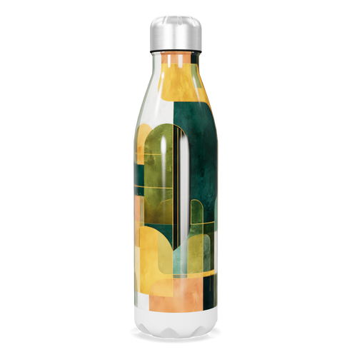 Garrafa Inox - Estampa Geométrica Colorida