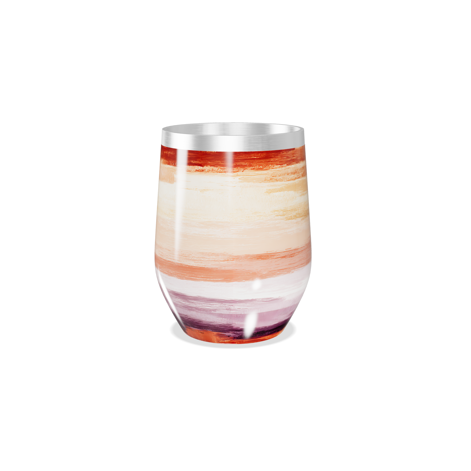 Copo Térmico Slim - Listras Coloridas Aquarela