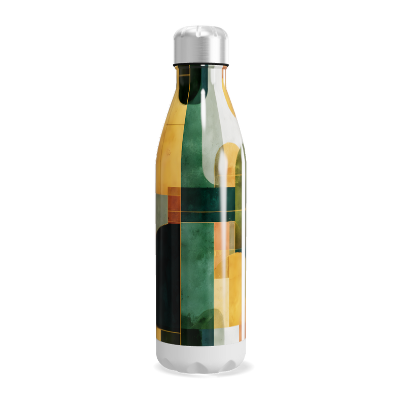 Garrafa Inox - Estampa Geométrica Colorida