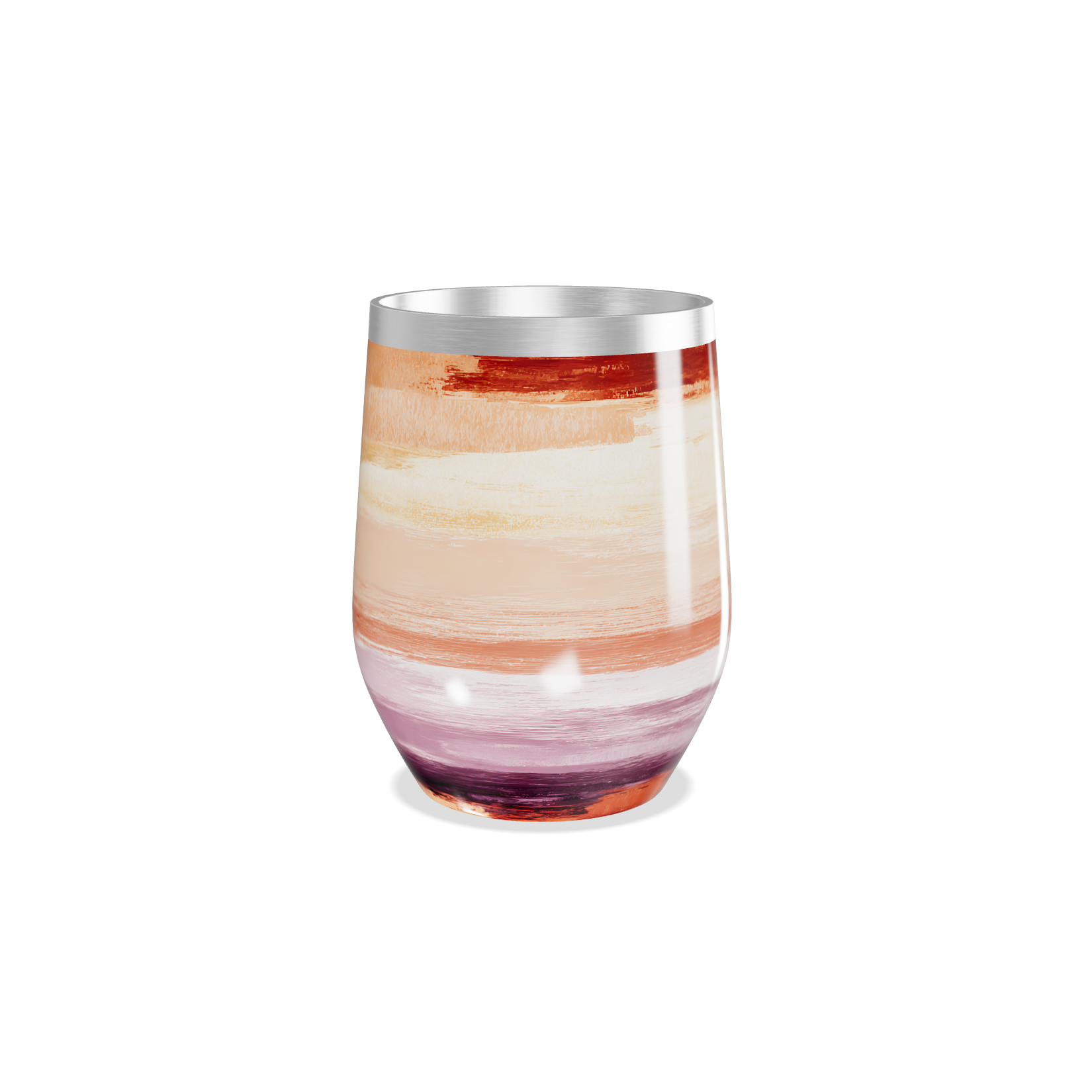 Copo Térmico Slim - Listras Coloridas Aquarela