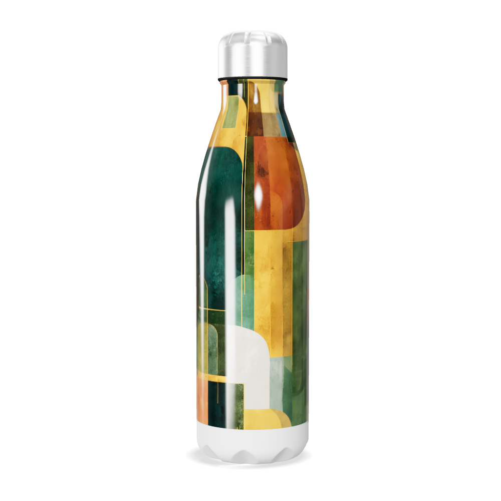 Garrafa Inox - Estampa Geométrica Colorida