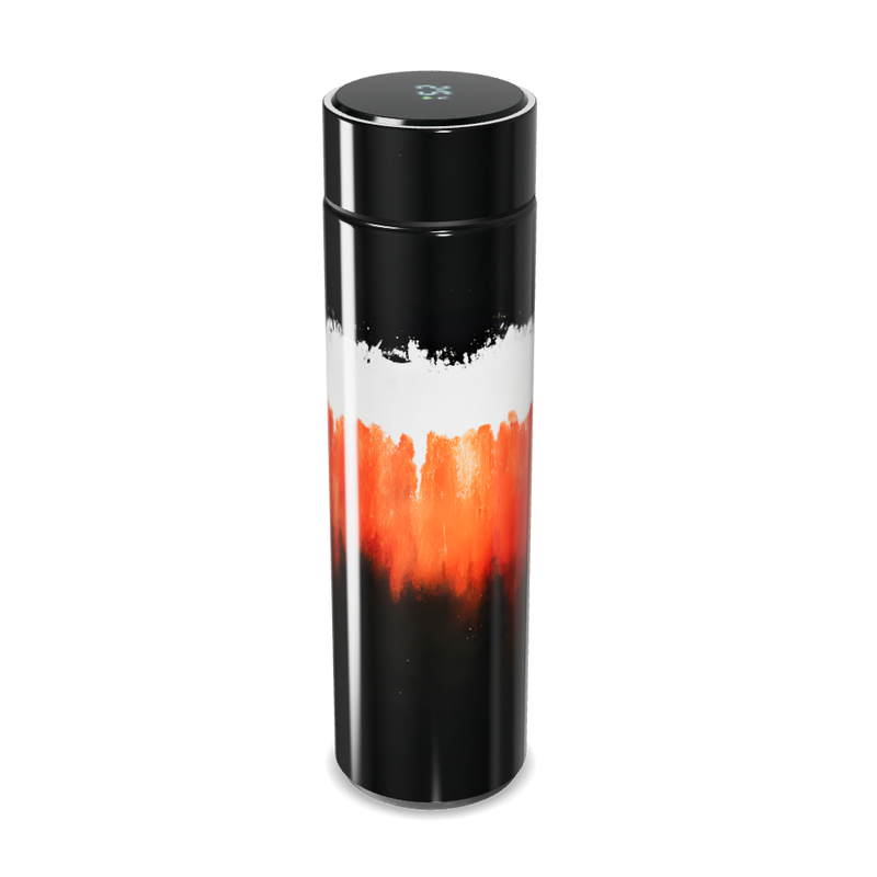 Garrafa Térmica Touch - Preto com Arte Laranja