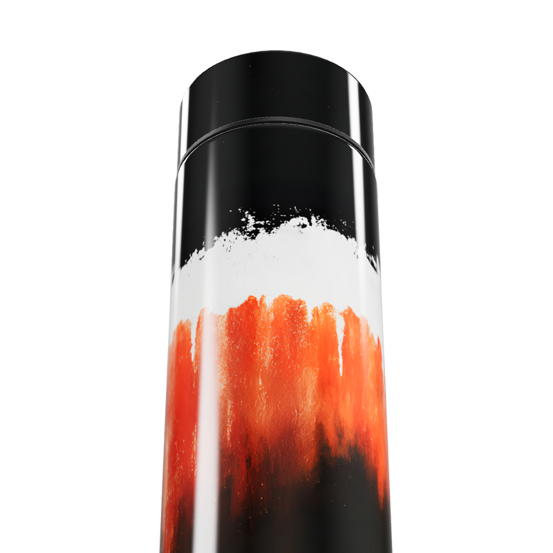 Garrafa Térmica Touch - Preto com Arte Laranja