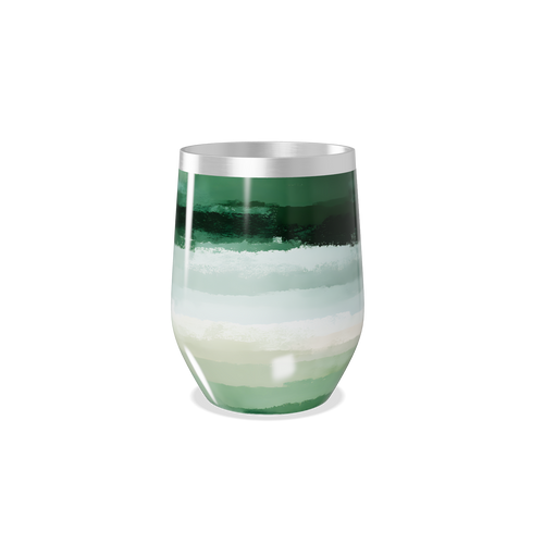 Copo Térmico Slim - Listras Verdes e Brancas