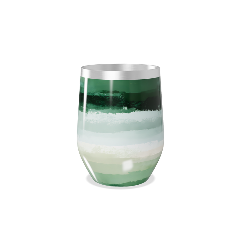 Copo Térmico Slim - Listras Verdes e Brancas