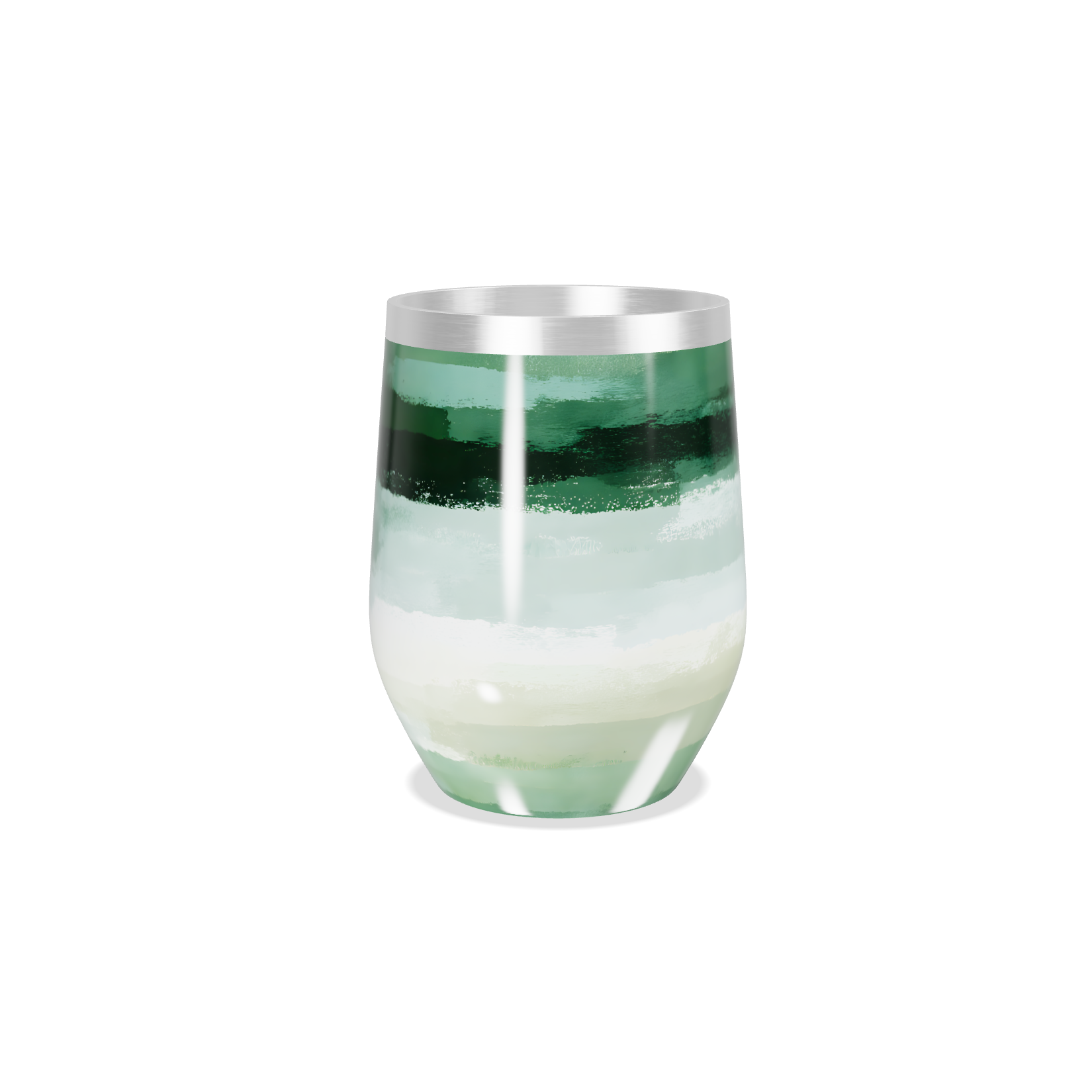 Copo Térmico Slim - Listras Verdes e Brancas