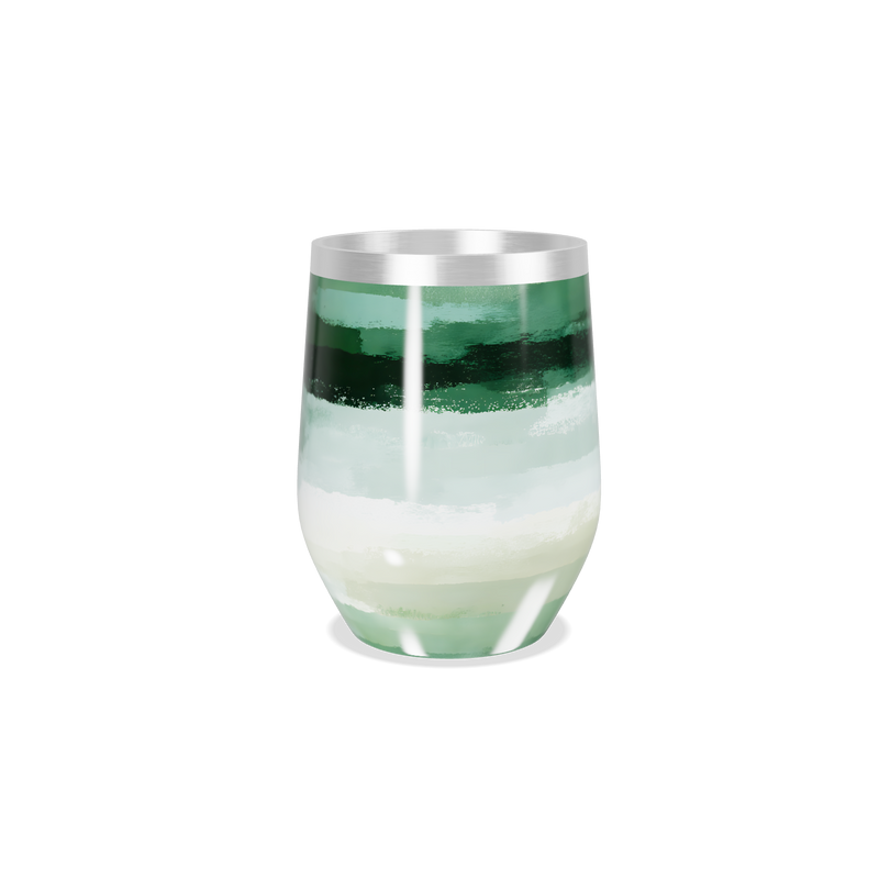 Copo Térmico Slim - Listras Verdes e Brancas