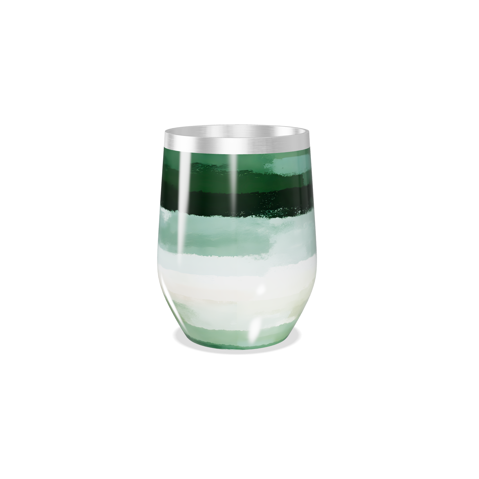 Copo Térmico Slim - Listras Verdes e Brancas