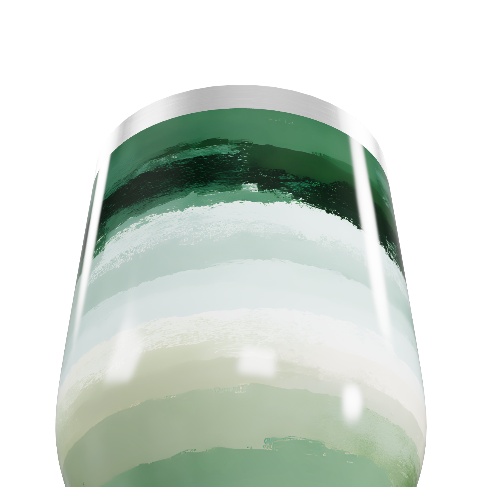 Copo Térmico Slim - Listras Verdes e Brancas