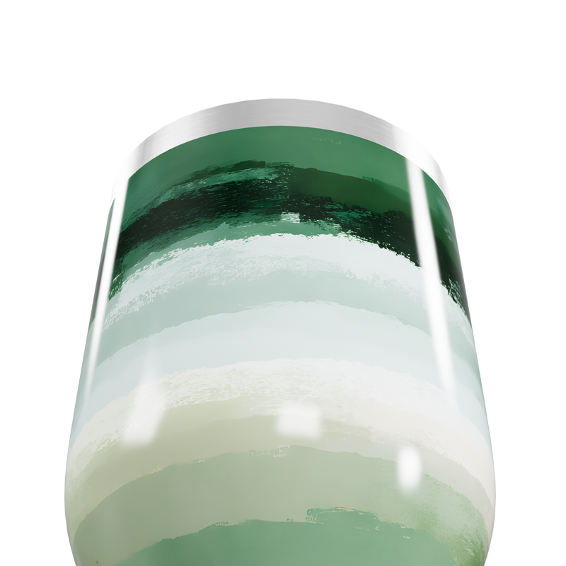 Copo Térmico Slim - Listras Verdes e Brancas