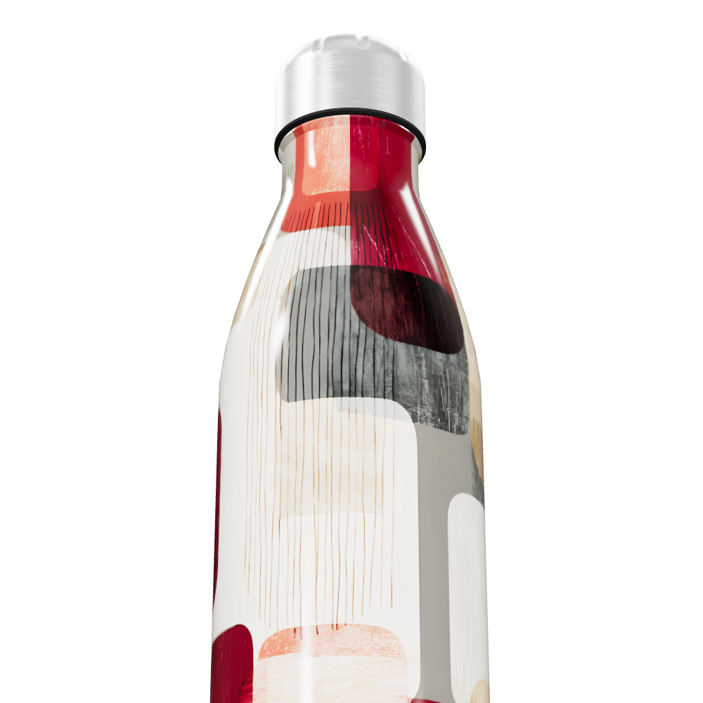 Garrafa Inox - Colorida com Estampa Abstrata