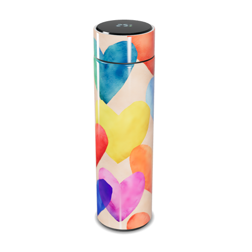 Garrafa Térmica Touch - Corações Coloridos