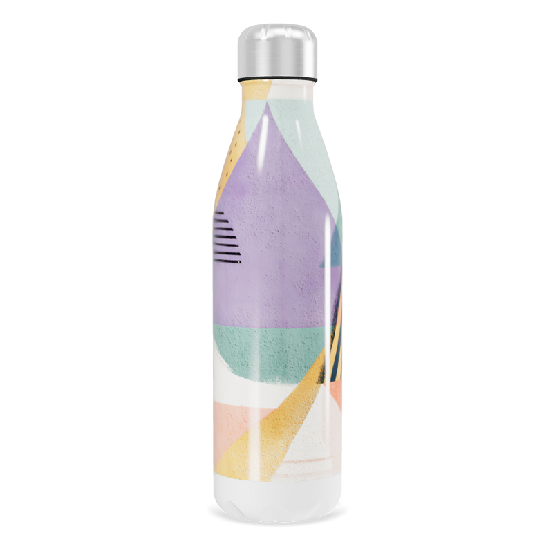 Garrafa Inox - Colorida com Estampa Geométrica
