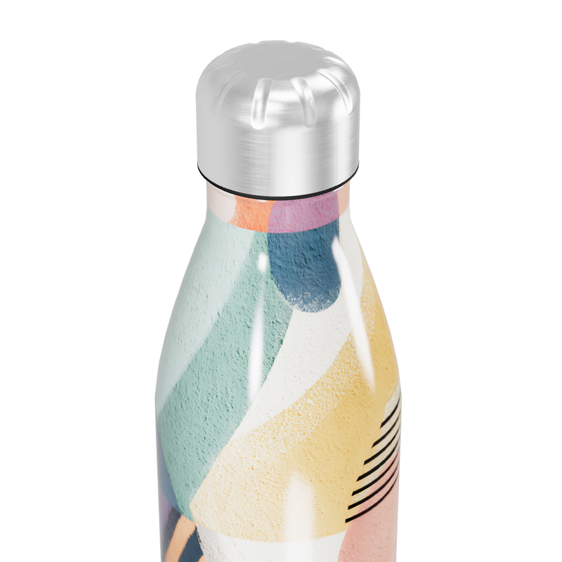 Garrafa Inox - Colorida com Estampa Geométrica