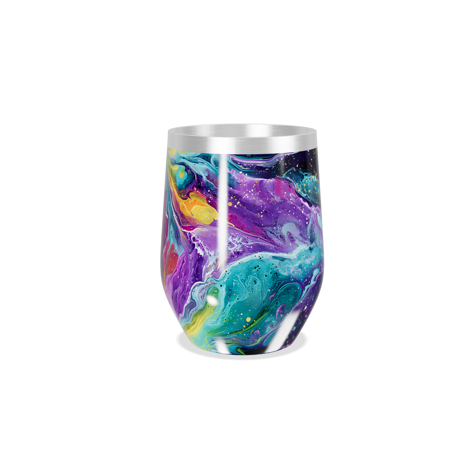 Copo Térmico Slim - Design Galáxia Colorido