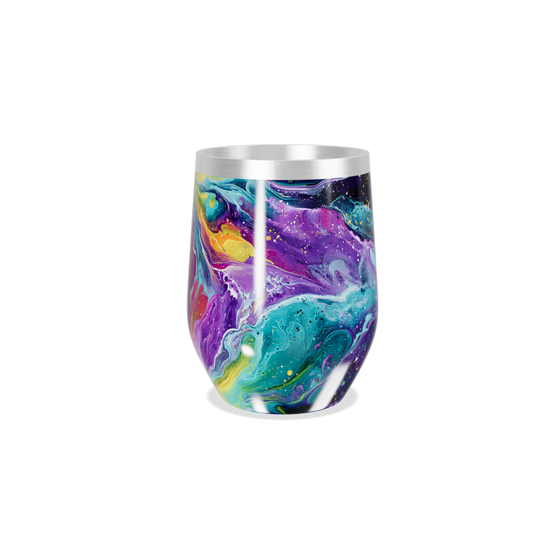 Copo Térmico Slim - Design Galáxia Colorido