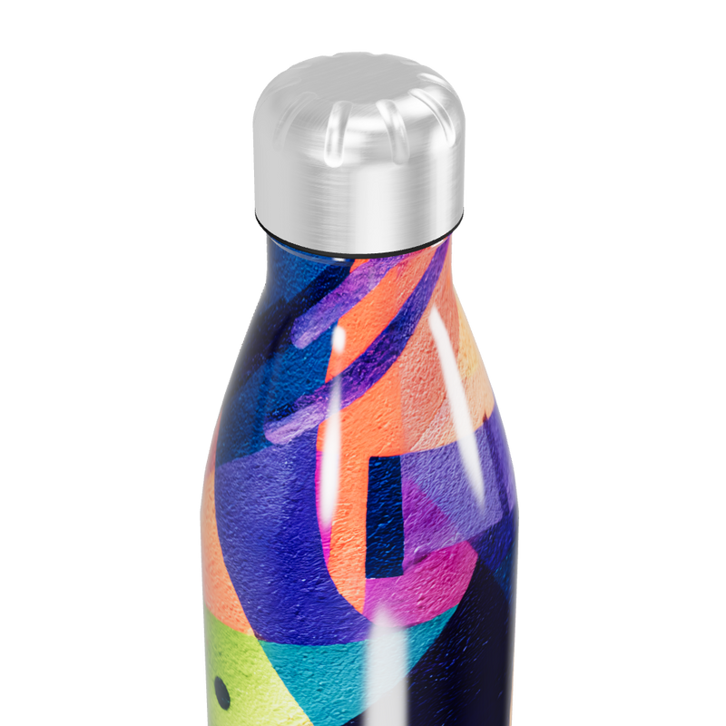 Garrafa Inox - Estampa Colorida Abstrata
