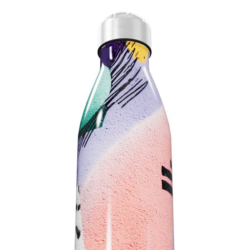 Garrafa Inox Colorida Estampada 500ml