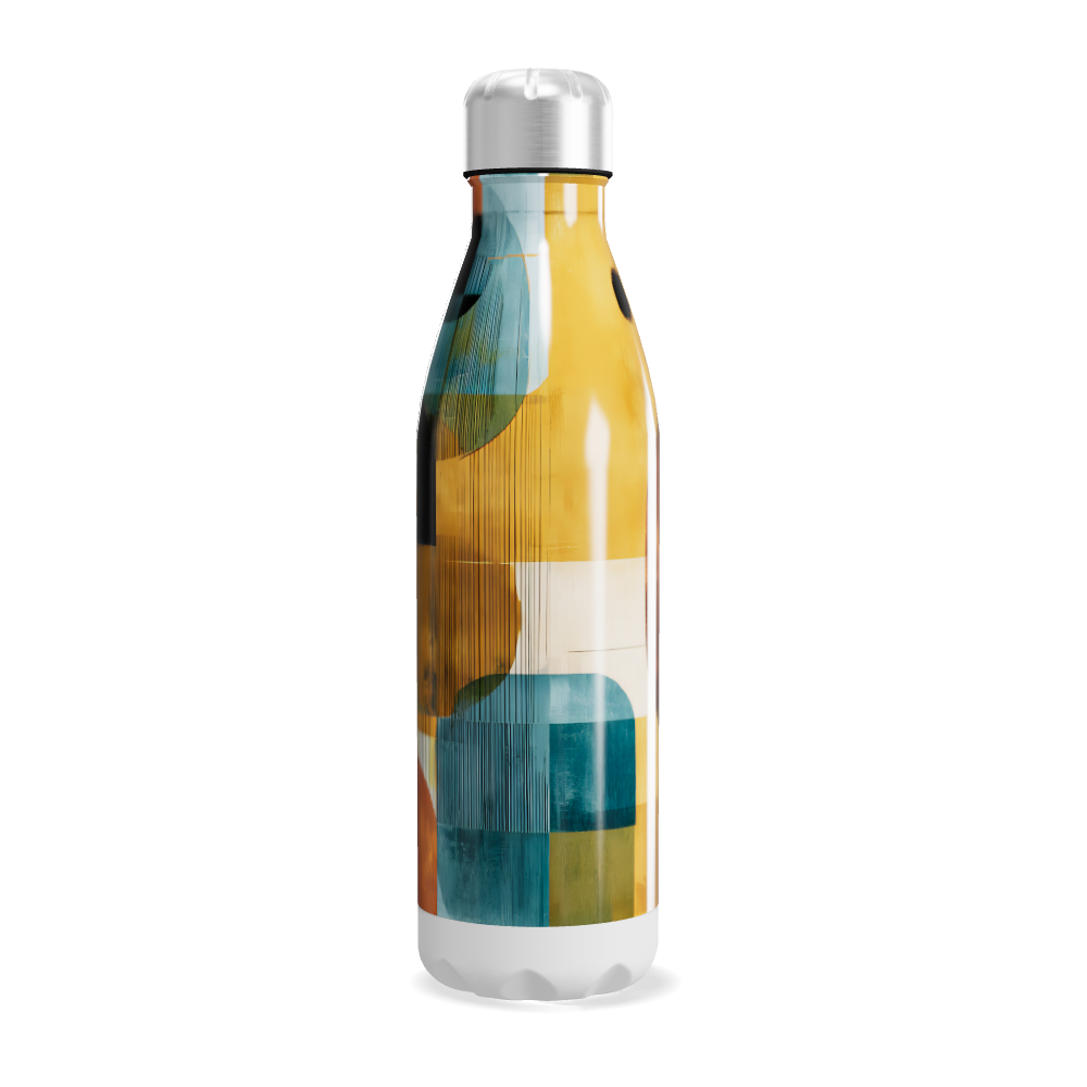 Garrafa Inox - Estampa Geométrica Colorida