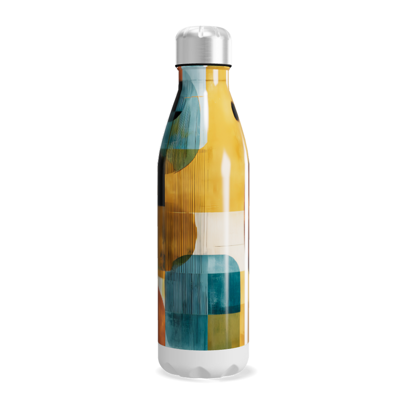 Garrafa Inox - Estampa Geométrica Colorida