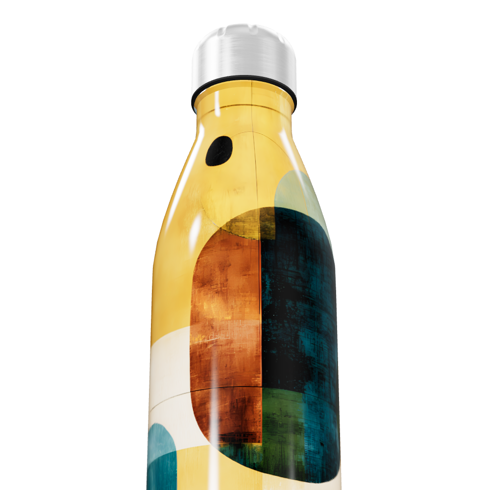 Garrafa Inox - Estampa Geométrica Colorida