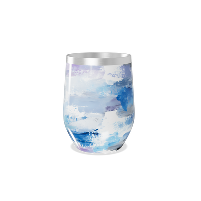 Copo Térmico Slim - Abstrato Azul e Branco