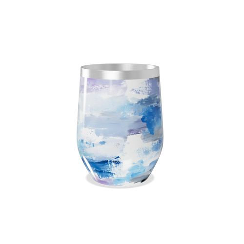 Copo Térmico Slim - Abstrato Azul e Branco