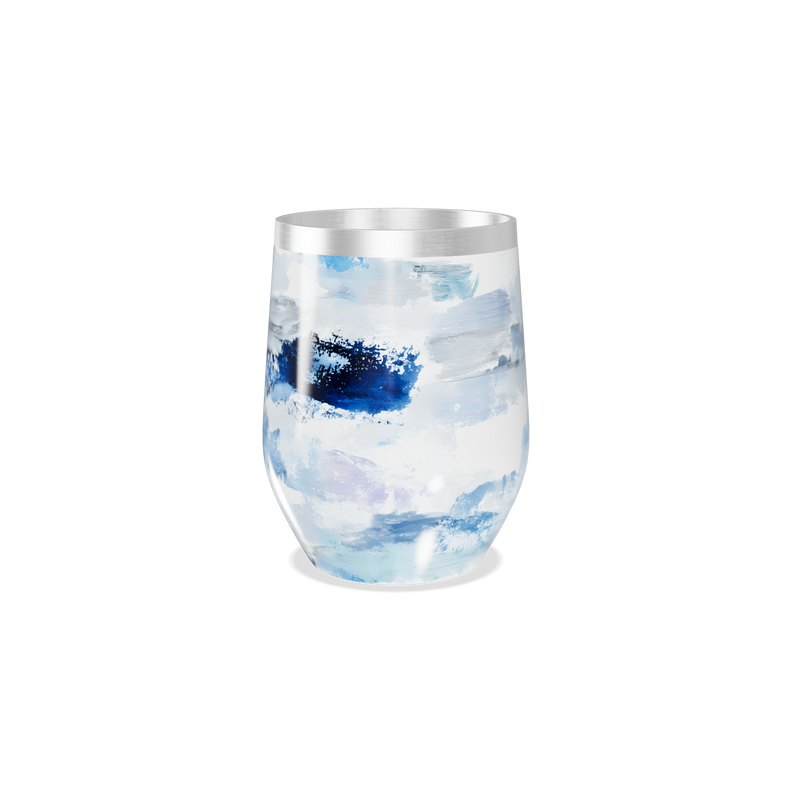 Copo Térmico Slim - Abstrato Azul e Branco